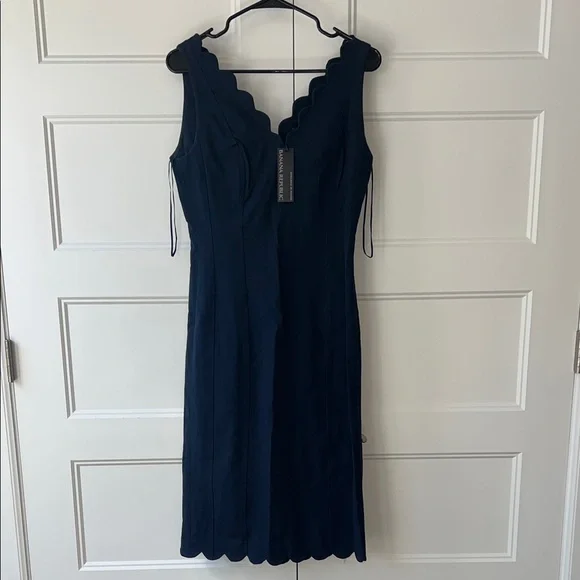 NWT Banana Republic Elegant Navy Midi Dress - Picture 2 of 6